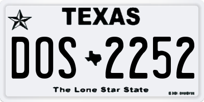 TX license plate DOS2252