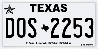 TX license plate DOS2253