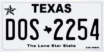TX license plate DOS2254