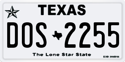 TX license plate DOS2255