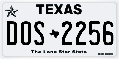 TX license plate DOS2256
