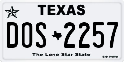 TX license plate DOS2257
