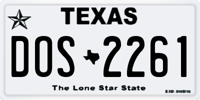 TX license plate DOS2261