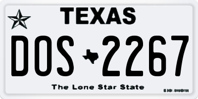 TX license plate DOS2267