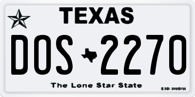 TX license plate DOS2270