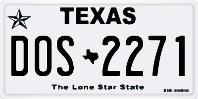 TX license plate DOS2271