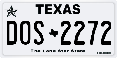 TX license plate DOS2272