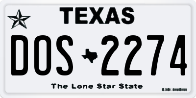 TX license plate DOS2274