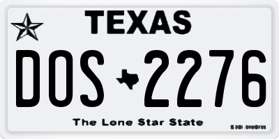 TX license plate DOS2276