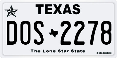 TX license plate DOS2278