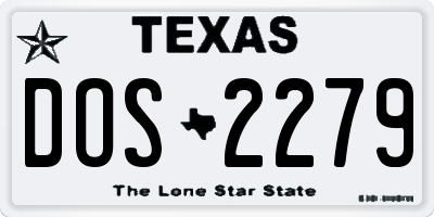 TX license plate DOS2279