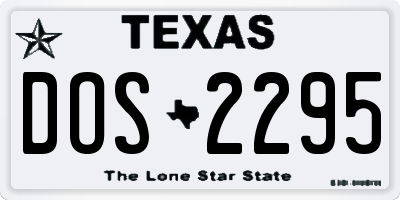 TX license plate DOS2295