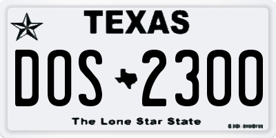 TX license plate DOS2300