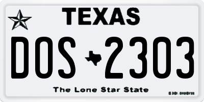 TX license plate DOS2303