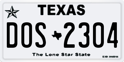 TX license plate DOS2304