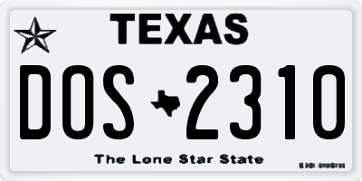TX license plate DOS2310