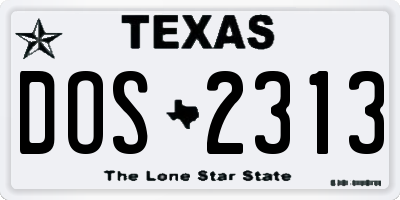 TX license plate DOS2313
