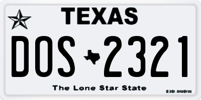 TX license plate DOS2321