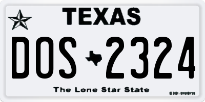 TX license plate DOS2324