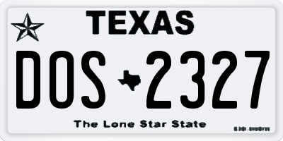 TX license plate DOS2327