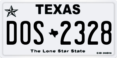 TX license plate DOS2328