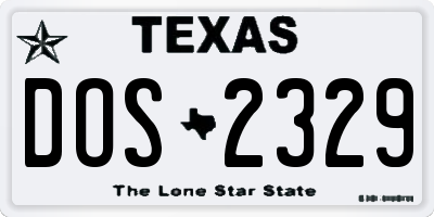 TX license plate DOS2329