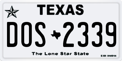 TX license plate DOS2339
