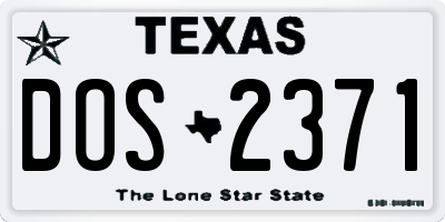 TX license plate DOS2371