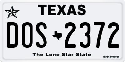 TX license plate DOS2372
