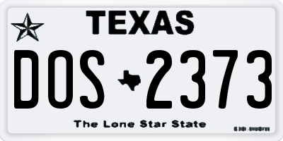 TX license plate DOS2373