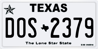TX license plate DOS2379