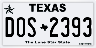 TX license plate DOS2393