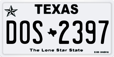 TX license plate DOS2397