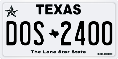 TX license plate DOS2400