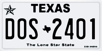 TX license plate DOS2401