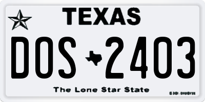 TX license plate DOS2403
