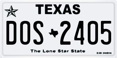 TX license plate DOS2405