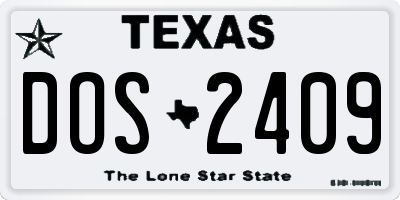 TX license plate DOS2409