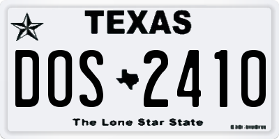 TX license plate DOS2410