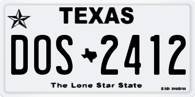 TX license plate DOS2412