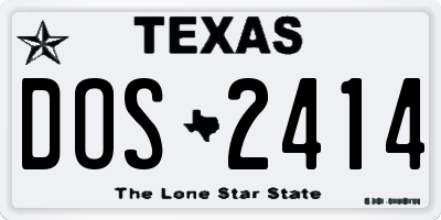 TX license plate DOS2414