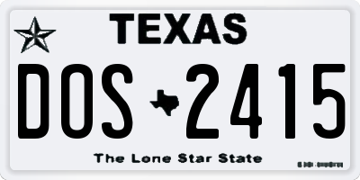 TX license plate DOS2415