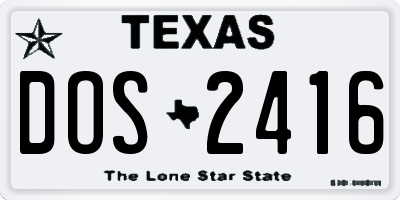 TX license plate DOS2416