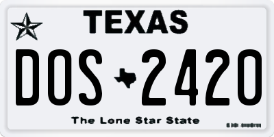 TX license plate DOS2420