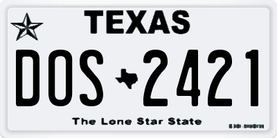 TX license plate DOS2421