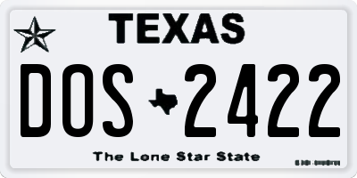 TX license plate DOS2422