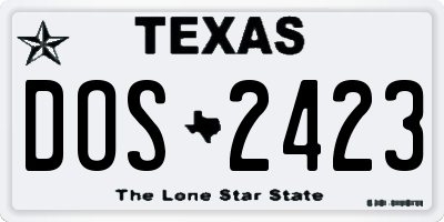 TX license plate DOS2423