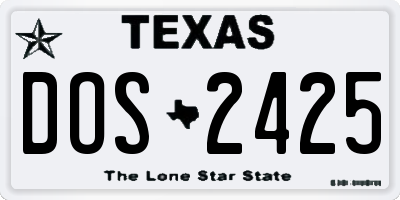 TX license plate DOS2425