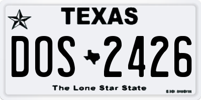 TX license plate DOS2426