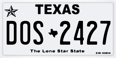 TX license plate DOS2427